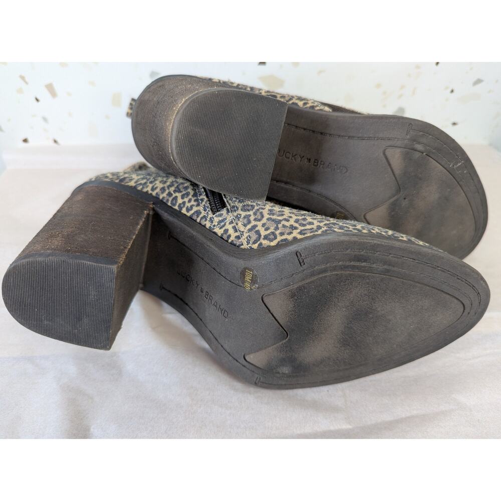 Lucky Brand SASSA Zip Booties Leopard Animal Print Size 10 | 1099 - Picture 7 of 8